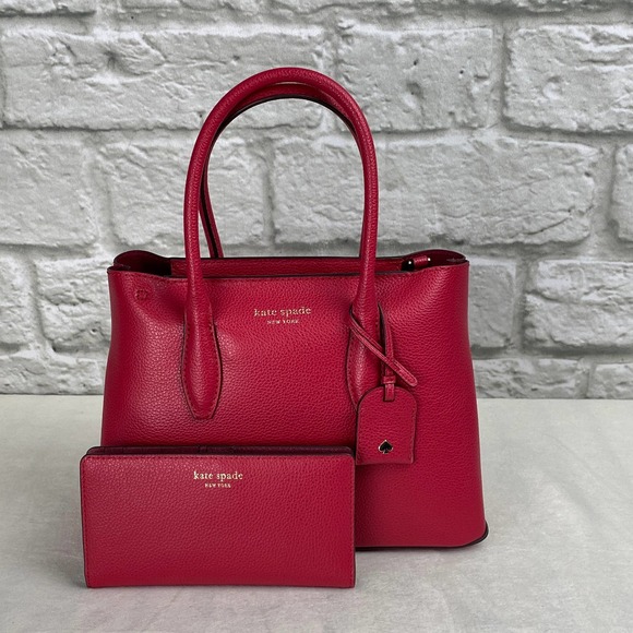 kate spade Bags Nwt Kate Spade Eva Small Satchel Wallet Set In Red